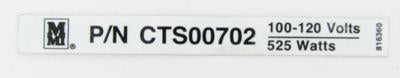 MODEL CTS00702 PART NO LABEL