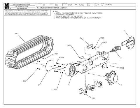 T500 II RIGHT TRACK ASSY