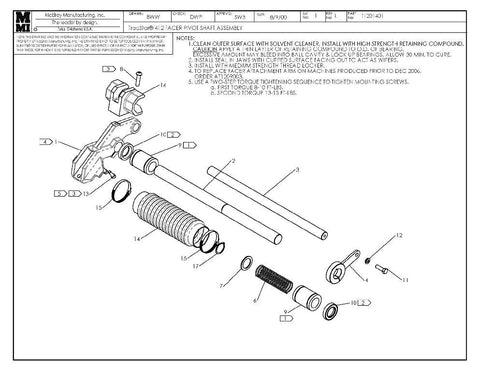 T412 facer pivot shaft assy