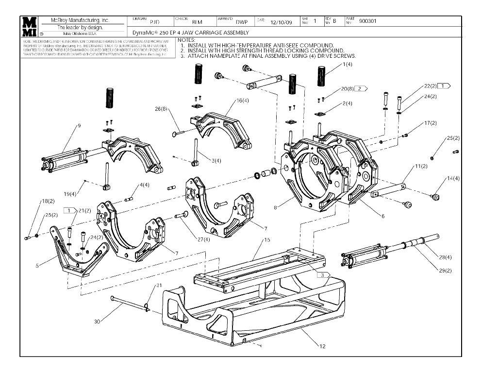 Dynamc 250 ep 4 jaw crg assy