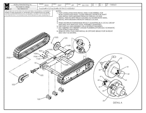 T412/t618 track assy