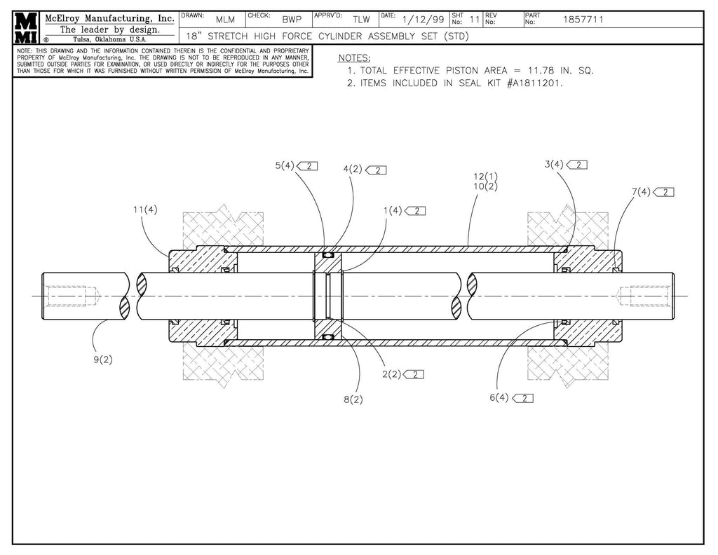 18 STRETCH HF CYLINDER ASY SET
