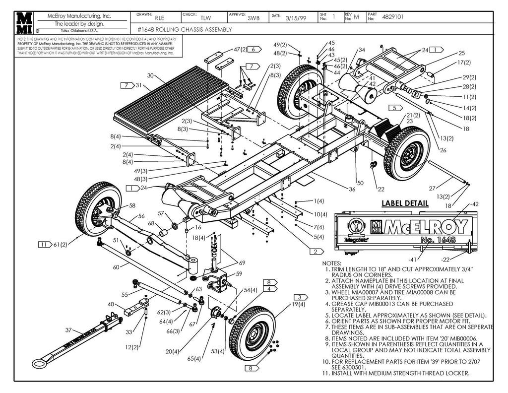 48 ROLLING CHASSIS ASSY