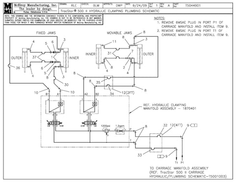 T500 II HYD CLAMPING PLB SCHEM