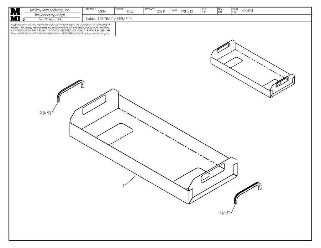 SPIDER 125 TRAY ASSY