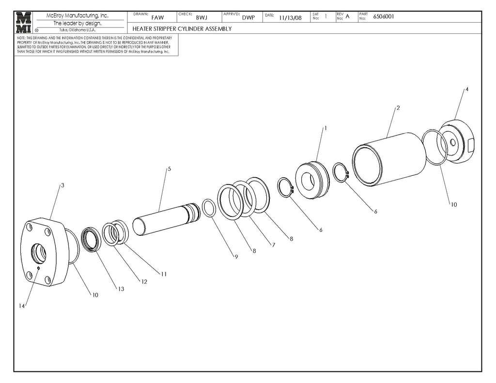 HEATER STRIPPER CYLINDER ASSY