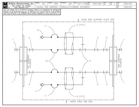 T500 CARRIAGE HYD/PLB SCHEM