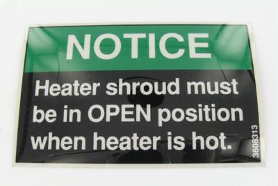 Htr shroud notice label
