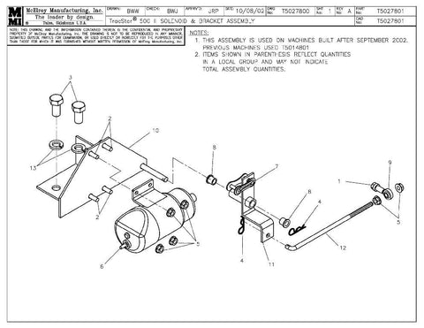 T500 ii solenoid&bracket assy