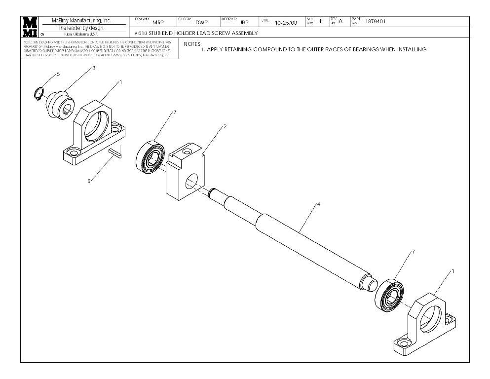 618 stub end hldr lead scr asy