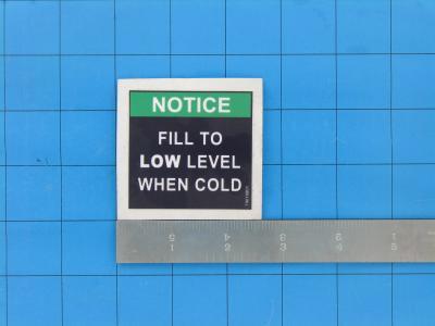 Hydraulic fluid level label