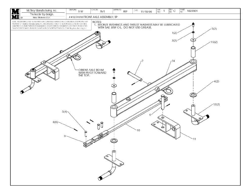 12/18 front axle assy;sp
