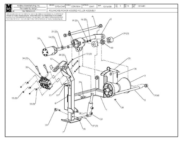 Polyhorse pwr ast roller assy