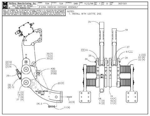 36 indexing carriage assy