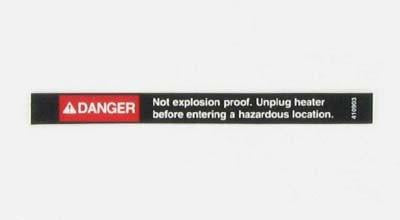 Danger not expln proof label