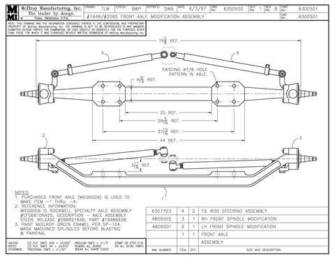48/65 FRONT AXLE MOD ASSY