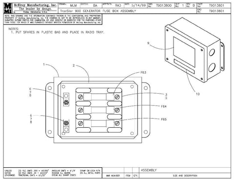 T900 generator fuse box assy
