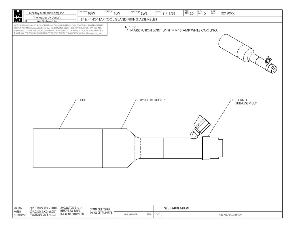 3IPS DRS8100 HTT GLAND FTG ASY