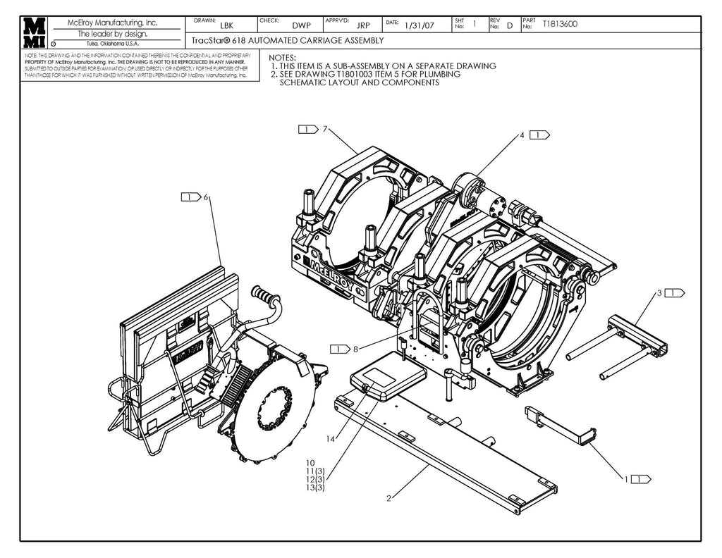 T618 AUTO HF CARRIAGE ASSY