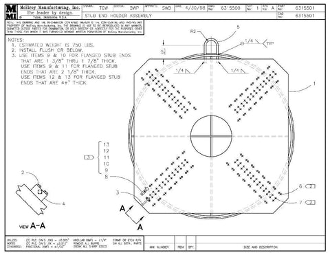65 stub end holder assy