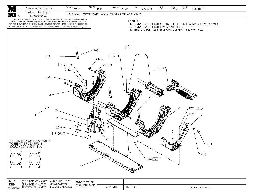 618 lf carriage conversion asy