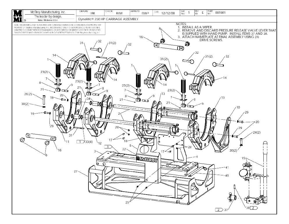 Dynamc 250 hp 4j carriage assy