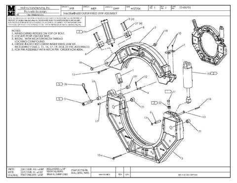 T630 outer fixed jaw assy