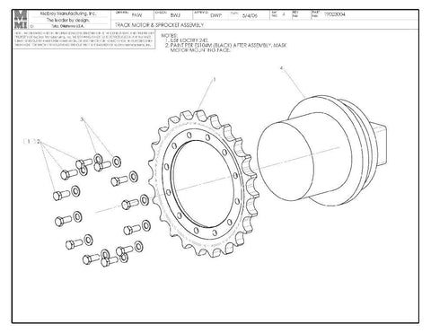 Track motor & sprocket assy