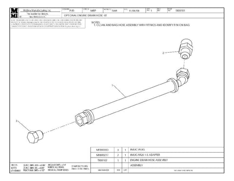 T250/t28 engine drain hose kit