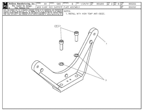 8 guide rod support plate assy