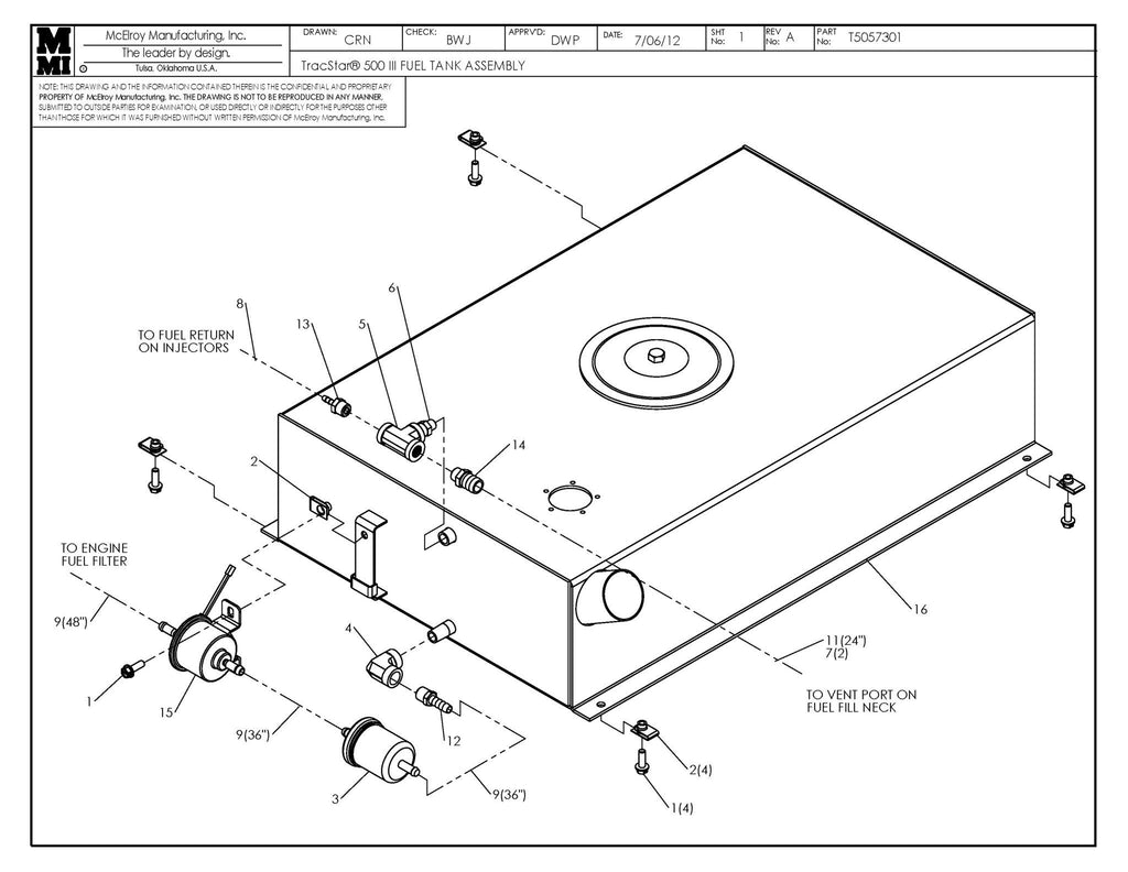 T500 iii fuel tank assy