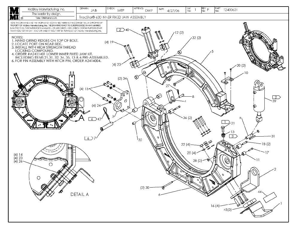 T630 inner fixed jaw assy