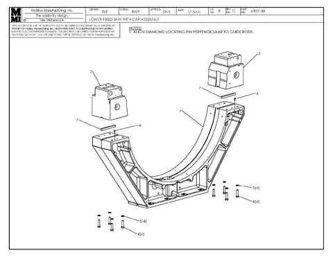 Lower fixed jaw w/ cap assy