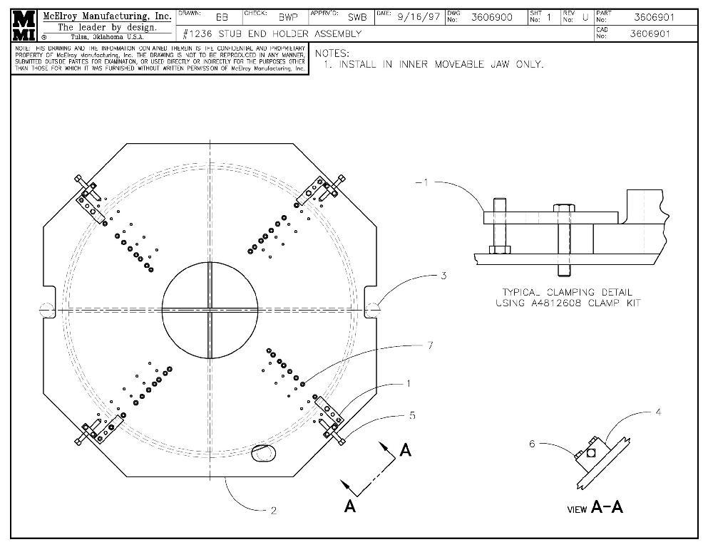36 stub end holder assy