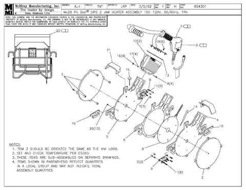 8pb dips 2jaw 120v htr assy