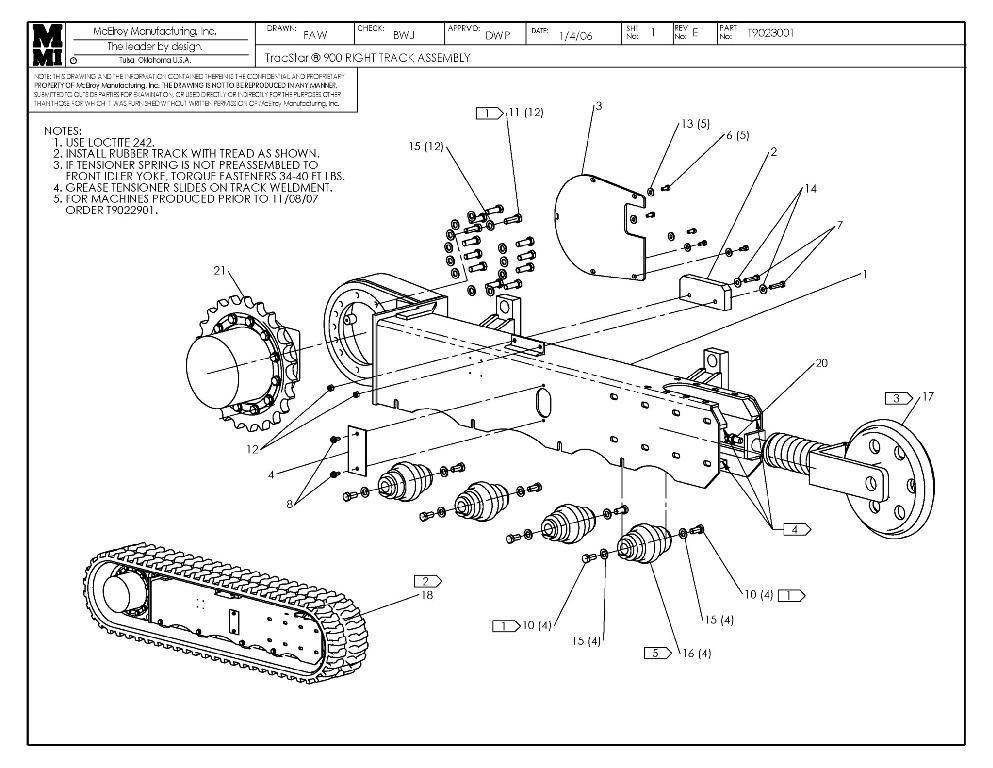 T900 right track assy