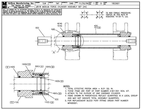 18 mf cylinder assy set