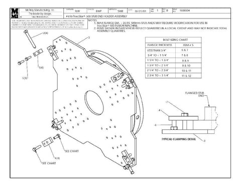 18/t500 stub end holder assy