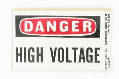 Danger high voltage sticker