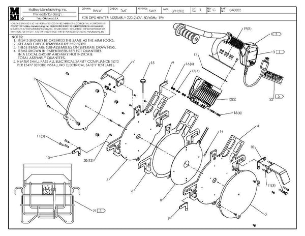 8DIPS 220-240,50/60,1 HTR ASSY