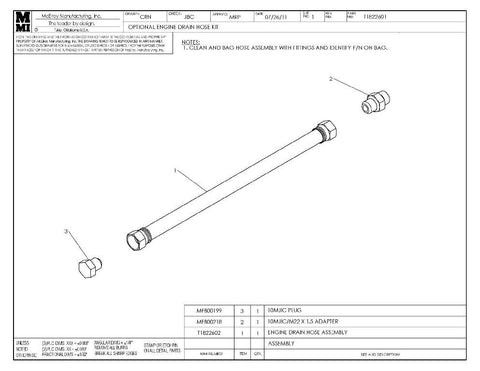 Optional eng drain hose kit