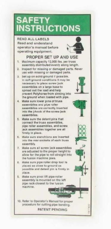 Polyhorse safety instr label