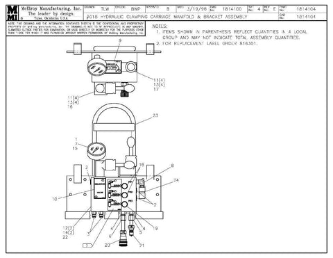 18 h/c carriage mfld&bkt assy