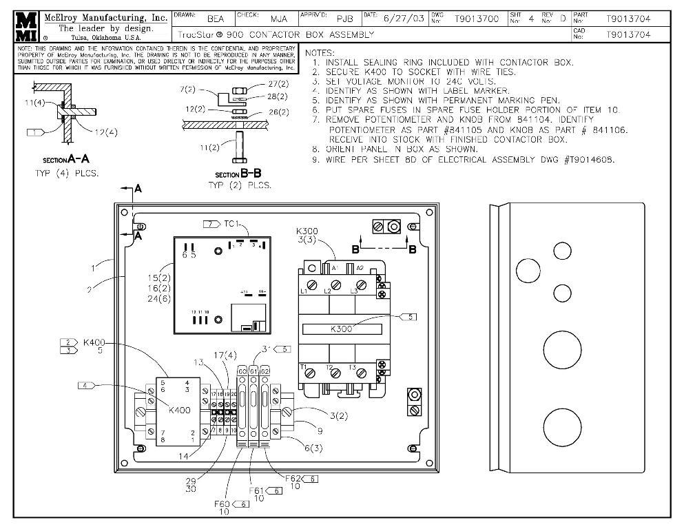 T900 contactor box assy