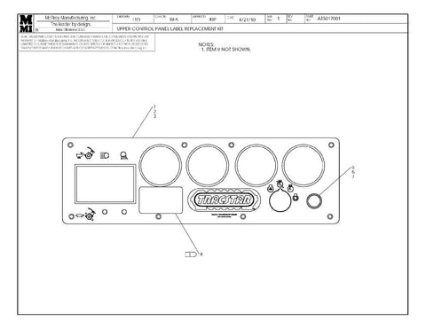 Upr cntrl panel label repl kit
