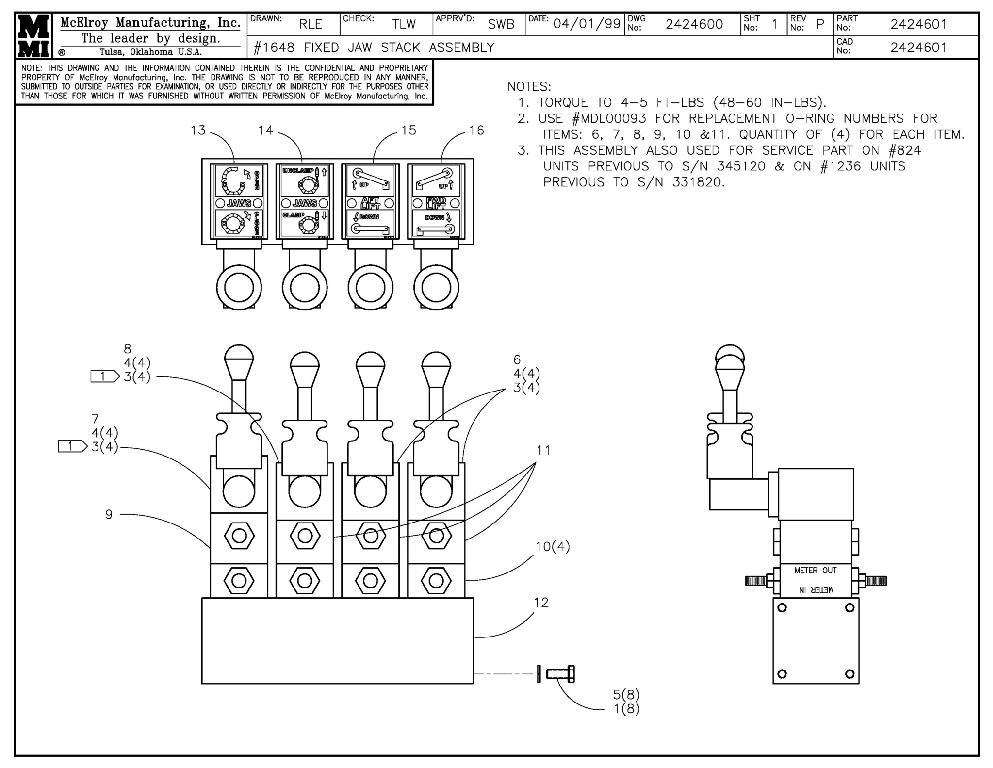 48 fixed jaw stack assy