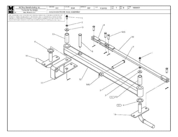 12/18 front axle assy