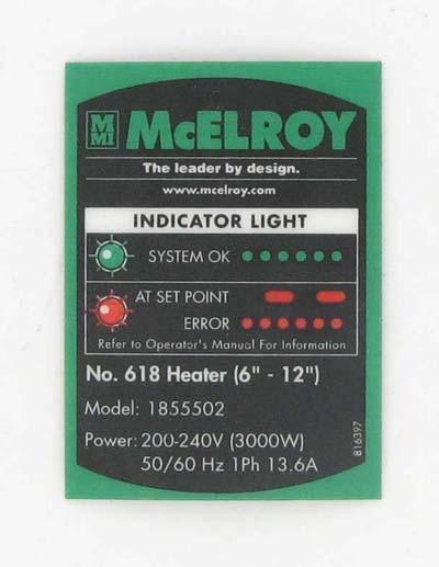 Model 1855502 part no label