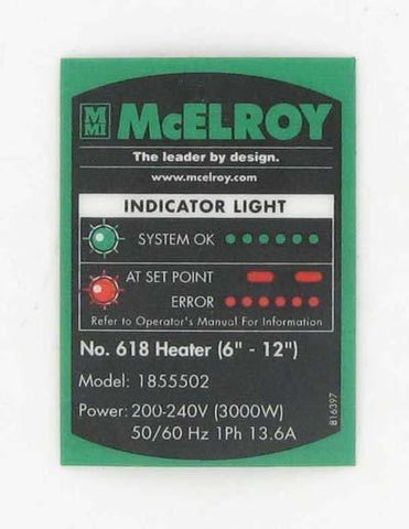 Model 1855502 part no label