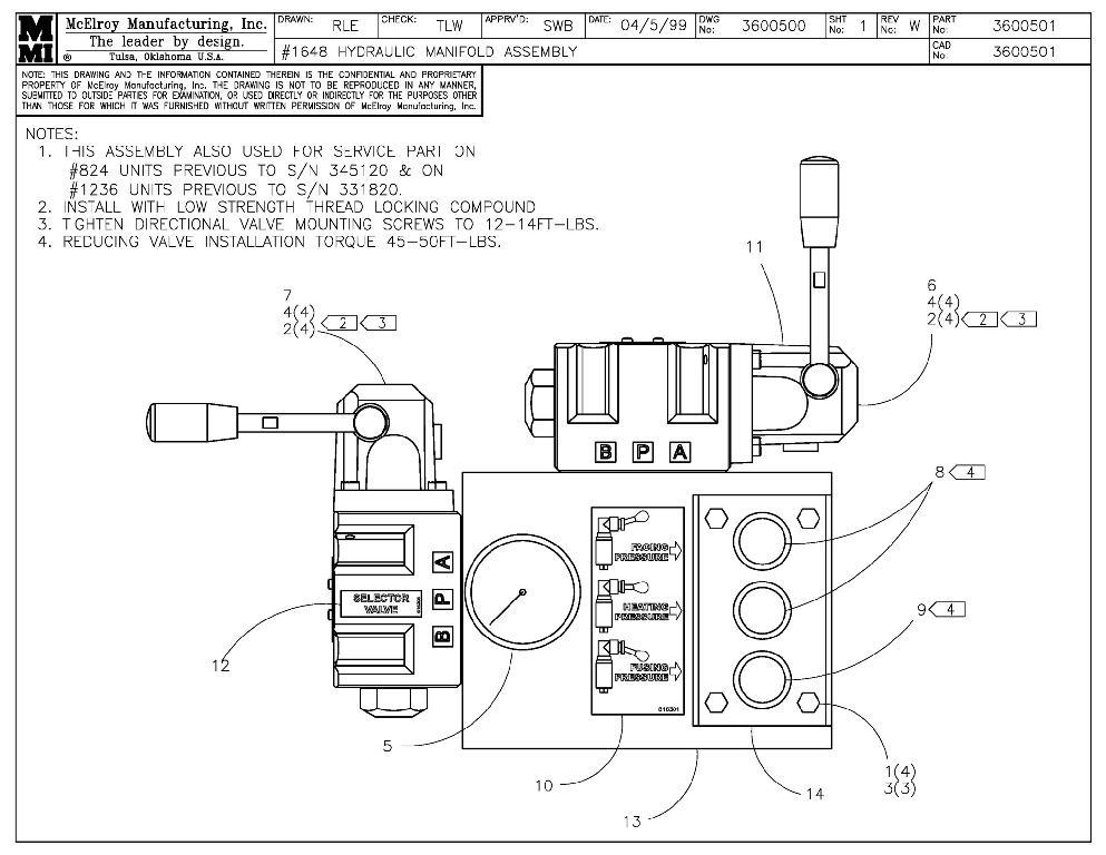48 hydraulic manifold assy
